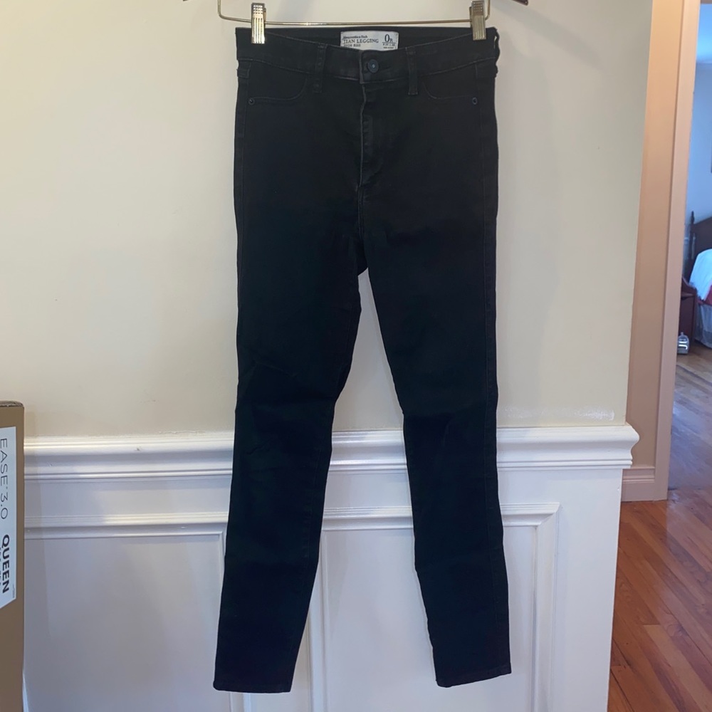 Black Jean Leggings, High Rise. Abercrombie&Fitch